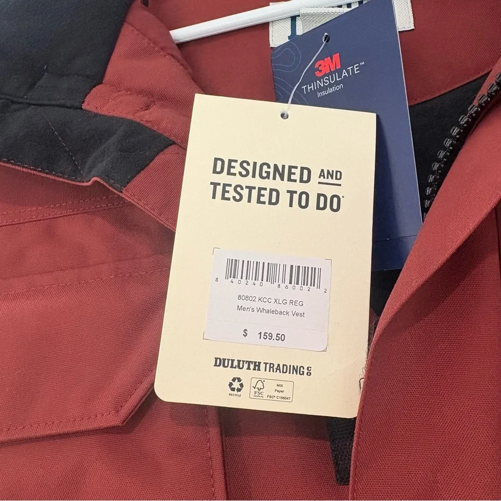 Duluth Trading Co Whaleback Burnt Red Vest - Picture 5 of 7